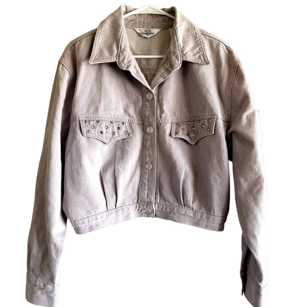 Opal By Lorraine Wardy Cropped Western Jacket Rhinestone 100% Cotton Pink Large